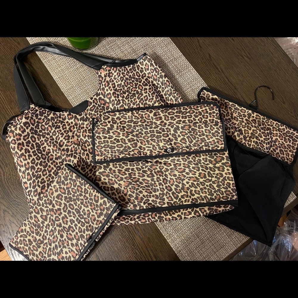 Cheetah Print Tote and Travel Bag Set